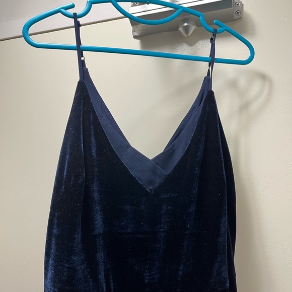 Adelyn Rae Velvet Navy Blue Dress - Picture 3 of 4